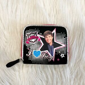 High School Musical I love heart Troy Bolton Wallet Coin Purse Small Zip Pouch
